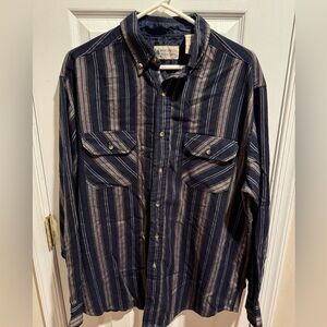 Vintage Northwest Territory Striped Flannel Button Up Men's Large retro grunge